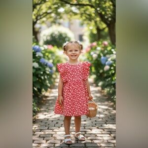 Zara Red and White Sleeveless Sundress